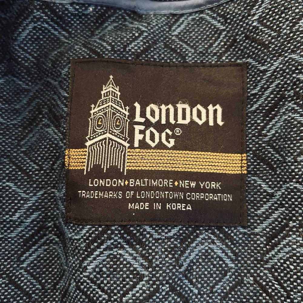London Fog Vintage Blue Trench Rain Coat Womens Size 8 Regular - Picture 4 of 15